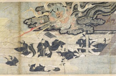 Dämon Donner, Tenjin-Schrein, Kamakura-Periode (1185-1333) (Tinte auf Seide) von Japanese School